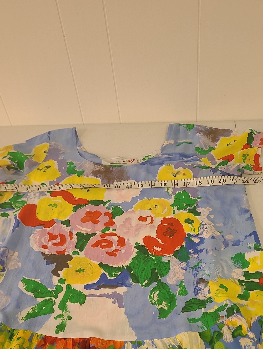 Jams World Vase of Flowers Dress Multi Color with 3 Tiers of Ruffles SZ XL - Picture 5 of 11
